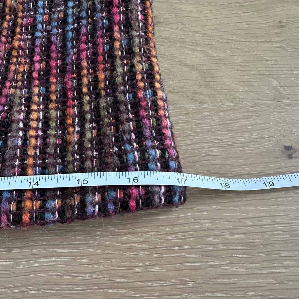 Talbots Tweed Jacket Rainbow Colorful Knit Blazer Fringe Funky Rodeo Witchy Pink - Picture 13 of 16